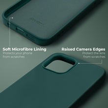 Cargar imagen en el visor de la galería, Moozy Lifestyle. Silicone Case for Samsung A22 5G, Dark Green - Liquid Silicone Lightweight Cover with Matte Finish and Soft Microfiber Lining, Premium Silicone Case
