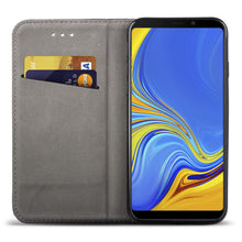 Załaduj obraz do przeglądarki galerii, Moozy Case Flip Cover for Samsung A9 2018, Black - Smart Magnetic Flip Case with Card Holder and Stand
