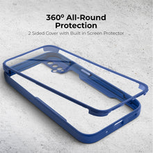 Cargar imagen en el visor de la galería, Moozy 360 Case for Huawei Nova 5T and Honor 20 - Blue Rim Transparent Case, Full Body Double-sided Protection, Cover with Built-in Screen Protector
