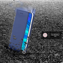 Cargar imagen en el visor de la galería, Moozy Case Flip Cover for Huawei P Smart 2019, Honor 10 Lite, Dark Blue - Smart Magnetic Flip Case with Card Holder and Stand
