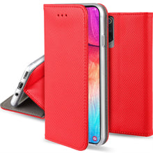 Charger l&#39;image dans la galerie, Moozy Case Flip Cover for Samsung A50, Red - Smart Magnetic Flip Case with Card Holder and Stand
