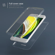 Załaduj obraz do przeglądarki galerii, Moozy 360 Degree Case for iPhone SE 2020, iPhone 8, iPhone 7 - Full body Front and Back Slim Clear Transparent TPU Silicone Gel Cover

