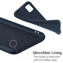 Załaduj obraz do przeglądarki galerii, Moozy Lifestyle. Designed for Samsung A51 Case, Midnight Blue - Liquid Silicone Cover with Matte Finish and Soft Microfiber Lining
