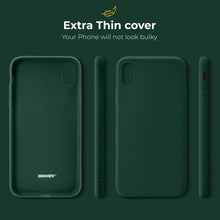 Afbeelding in Gallery-weergave laden, Moozy Minimalist Series Silicone Case for iPhone X and iPhone XS, Midnight Green - Matte Finish Slim Soft TPU Cover
