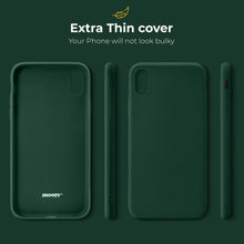 Ladda upp bild till gallerivisning, Moozy Minimalist Series Silicone Case for iPhone X and iPhone XS, Midnight Green - Matte Finish Slim Soft TPU Cover
