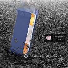 Ladda upp bild till gallerivisning, Moozy Case Flip Cover for Samsung A42 5G, Dark Blue - Smart Magnetic Flip Case with Card Holder and Stand

