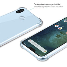 Load image into Gallery viewer, Moozy Shock Proof Silicone Case for Xiaomi Mi A2 Lite, Redmi 6 Pro - Transparent Crystal Clear Phone Case Soft TPU Cover
