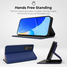 Load image into Gallery viewer, Moozy Case Flip Cover for Xiaomi Redmi Note 11 / 11S, Dark Blue - Smart Magnetic Flip Case Flip Folio Wallet Case with Card Holder and Stand, Credit Card Slots, Kickstand Function
