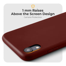 Afbeelding in Gallery-weergave laden, Moozy Minimalist Series Silicone Case for iPhone XR, Wine Red - Matte Finish Slim Soft TPU Cover
