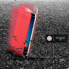 Cargar imagen en el visor de la galería, Moozy Case Flip Cover for Huawei Mate 10 Lite, Red - Smart Magnetic Flip Case with Card Holder and Stand
