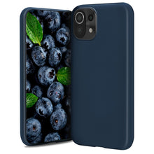 Charger l&#39;image dans la galerie, Moozy Lifestyle. Silicone Case for Xiaomi Mi 11 Lite 5G and 4G, Midnight Blue - Liquid Silicone Lightweight Cover with Matte Finish
