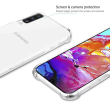 Cargar imagen en el visor de la galería, Moozy Shock Proof Silicone Case for Samsung A70 - Transparent Crystal Clear Phone Case Soft TPU Cover
