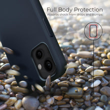 Lade das Bild in den Galerie-Viewer, Moozy Lifestyle. Silicone Case for iPhone 13 Mini, Midnight Blue - Liquid Silicone Lightweight Cover with Matte Finish
