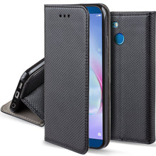 Ladda upp bild till gallerivisning, Moozy Case Flip Cover for Huawei Honor 9 Lite, Black - Smart Magnetic Flip Case with Card Holder and Stand
