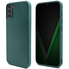 Afbeelding in Gallery-weergave laden, Moozy Lifestyle. Silicone Case for Samsung S22, Dark Green - Liquid Silicone Lightweight Cover with Matte Finish and Soft Microfiber Lining, Premium Silicone Case
