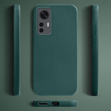 Afbeelding in Gallery-weergave laden, Moozy Lifestyle. Silicone Case for Xiaomi 12 Pro, Dark Green - Liquid Silicone Lightweight Cover with Matte Finish and Soft Microfiber Lining, Premium Silicone Case
