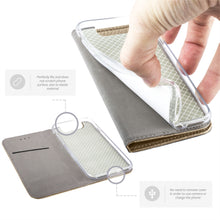 Cargar imagen en el visor de la galería, Moozy Case Flip Cover for Samsung A80, Gold - Smart Magnetic Flip Case with Card Holder and Stand
