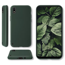 Carica l&#39;immagine nel visualizzatore di Gallery, Moozy Minimalist Series Silicone Case for Samsung A10, Midnight Green - Matte Finish Slim Soft TPU Cover
