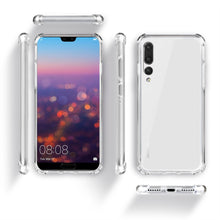 Cargar imagen en el visor de la galería, Moozy Shock Proof Silicone Case for Huawei P20 Pro - Transparent Crystal Clear Phone Case Soft TPU Cover
