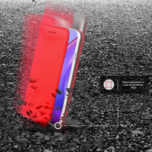 Załaduj obraz do przeglądarki galerii, Moozy Case Flip Cover for Xiaomi Mi 10T 5G and Mi 10T Pro 5G, Red - Smart Magnetic Flip Case with Card Holder and Stand
