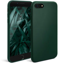 Lade das Bild in den Galerie-Viewer, Moozy Minimalist Series Silicone Case for iPhone SE 2020, iPhone 8 and iPhone 7, Midnight Green - Matte Finish Slim Soft TPU Cover
