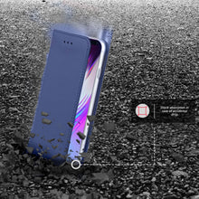 Charger l&#39;image dans la galerie, Moozy Case Flip Cover for Samsung S10 Plus, Dark Blue - Smart Magnetic Flip Case with Card Holder and Stand
