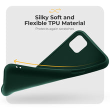 Cargar imagen en el visor de la galería, Moozy Minimalist Series Silicone Case for iPhone 11, Midnight Green - Matte Finish Slim Soft TPU Cover

