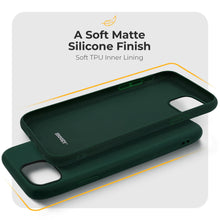 Load image into Gallery viewer, Moozy Minimalist Series Silicone Case for iPhone 12, iPhone 12 Pro, Midnight Green - Matte Finish Slim Soft TPU Cover
