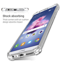 Afbeelding in Gallery-weergave laden, Moozy Shock Proof Silicone Case for Huawei P Smart - Transparent Crystal Clear Phone Case Soft TPU Cover
