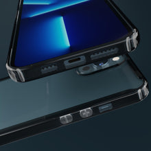 Cargar imagen en el visor de la galería, Moozy Xframe Shockproof Case for iPhone 13 Pro Max - Black Rim Transparent Case, Double Colour Clear Hybrid Cover with Shock Absorbing TPU Rim
