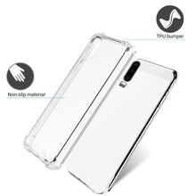 Cargar imagen en el visor de la galería, Moozy Shock Proof Silicone Case for Huawei P30 - Transparent Crystal Clear Phone Case Soft TPU Cover
