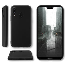 Charger l&#39;image dans la galerie, Moozy Minimalist Series Silicone Case for Huawei P20 Lite, Black - Matte Finish Slim Soft TPU Cover
