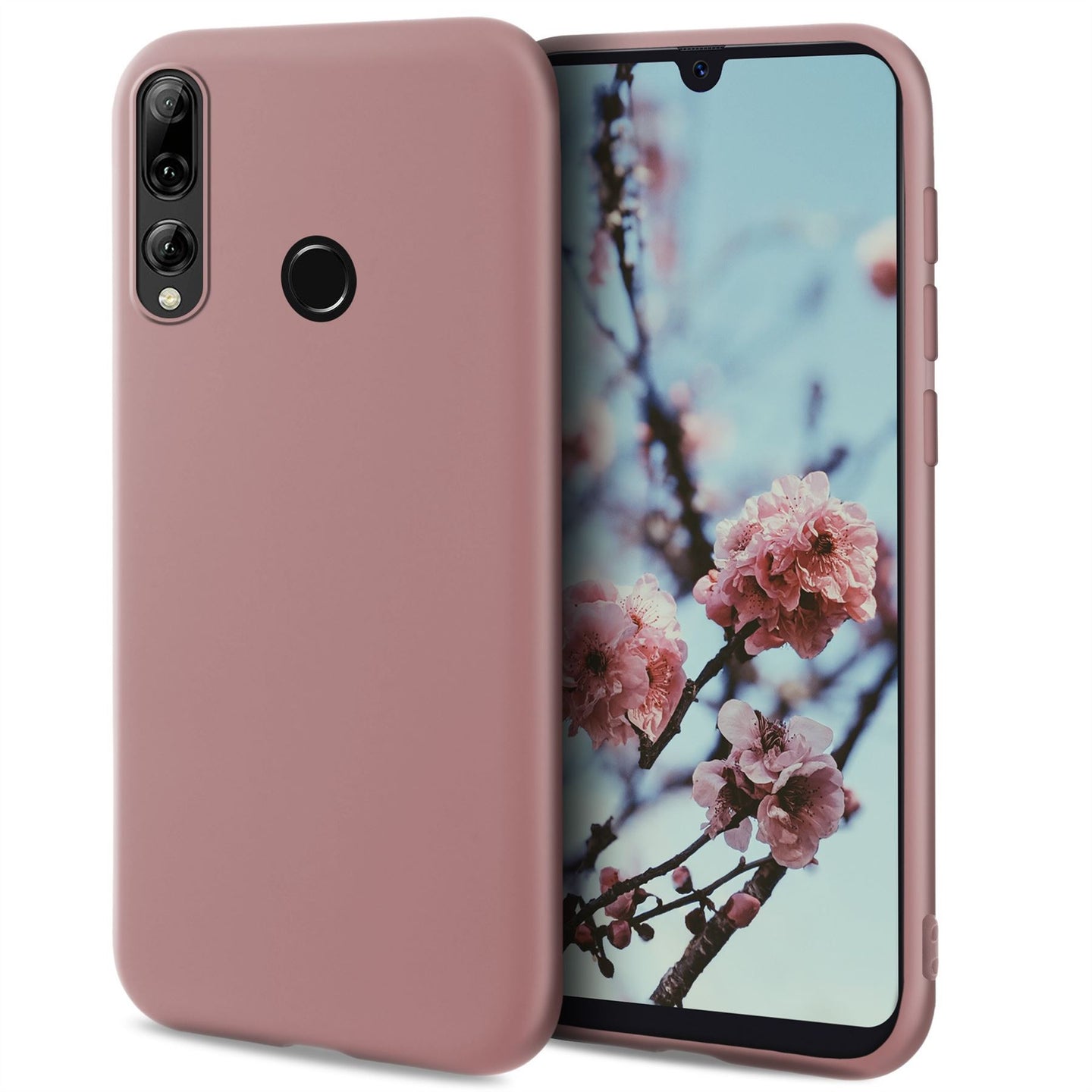 Moozy Minimalist Series Silicone Case for Huawei P Smart Plus 2019 and Honor 20 Lite, Rose Beige - Matte Finish Slim Soft TPU Cover
