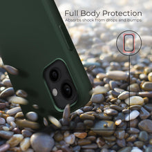 Afbeelding in Gallery-weergave laden, Moozy Lifestyle. Silicone Case for iPhone 13 Mini, Dark Green - Liquid Silicone Lightweight Cover with Matte Finish
