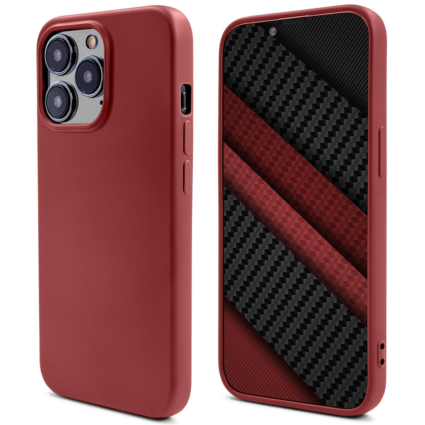 Moozy Lifestyle. Silicone Case for iPhone 14 Pro, Vintage Pink - Liquid Silicone Lightweight Cover with Matte Finish and Soft Microfiber Lining, Premium Silicone Case