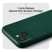 Lade das Bild in den Galerie-Viewer, Moozy Minimalist Series Silicone Case for iPhone 13, Midnight Green - Matte Finish Lightweight Mobile Phone Case Slim Soft Protective
