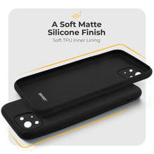 Carica l&#39;immagine nel visualizzatore di Gallery, Moozy Minimalist Series Silicone Case for Xiaomi Mi 11 Lite 5G and 4G, Black - Matte Finish Lightweight Mobile Phone Case Slim Soft Protective
