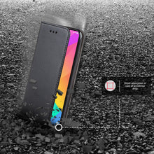 Lade das Bild in den Galerie-Viewer, Moozy Case Flip Cover for Xiaomi Mi 9 Lite, Mi A3 Lite, Black - Smart Magnetic Flip Case with Card Holder and Stand
