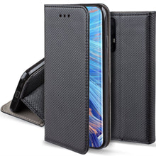 Załaduj obraz do przeglądarki galerii, Moozy Case Flip Cover for Oppo Find X2 Neo, Black - Smart Magnetic Flip Case with Card Holder and Stand
