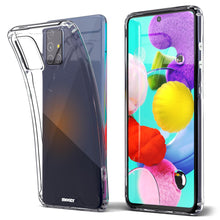 Carica l&#39;immagine nel visualizzatore di Gallery, Moozy Xframe Shockproof Case for Samsung A51 - Transparent Rim Case, Double Colour Clear Hybrid Cover with Shock Absorbing TPU Rim
