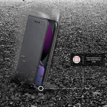 Charger l&#39;image dans la galerie, Moozy Case Flip Cover for iPhone 13 Mini, Black - Smart Magnetic Flip Case Flip Folio Wallet Case with Card Holder and Stand, Credit Card Slots10,99
