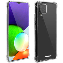 Load image into Gallery viewer, Moozy Shockproof Silicone Case for Samsung A22 4G - Transparent Case with Shock Absorbing 3D Corners Crystal Clear Protective Phone Case Soft TPU Silicone Cover
