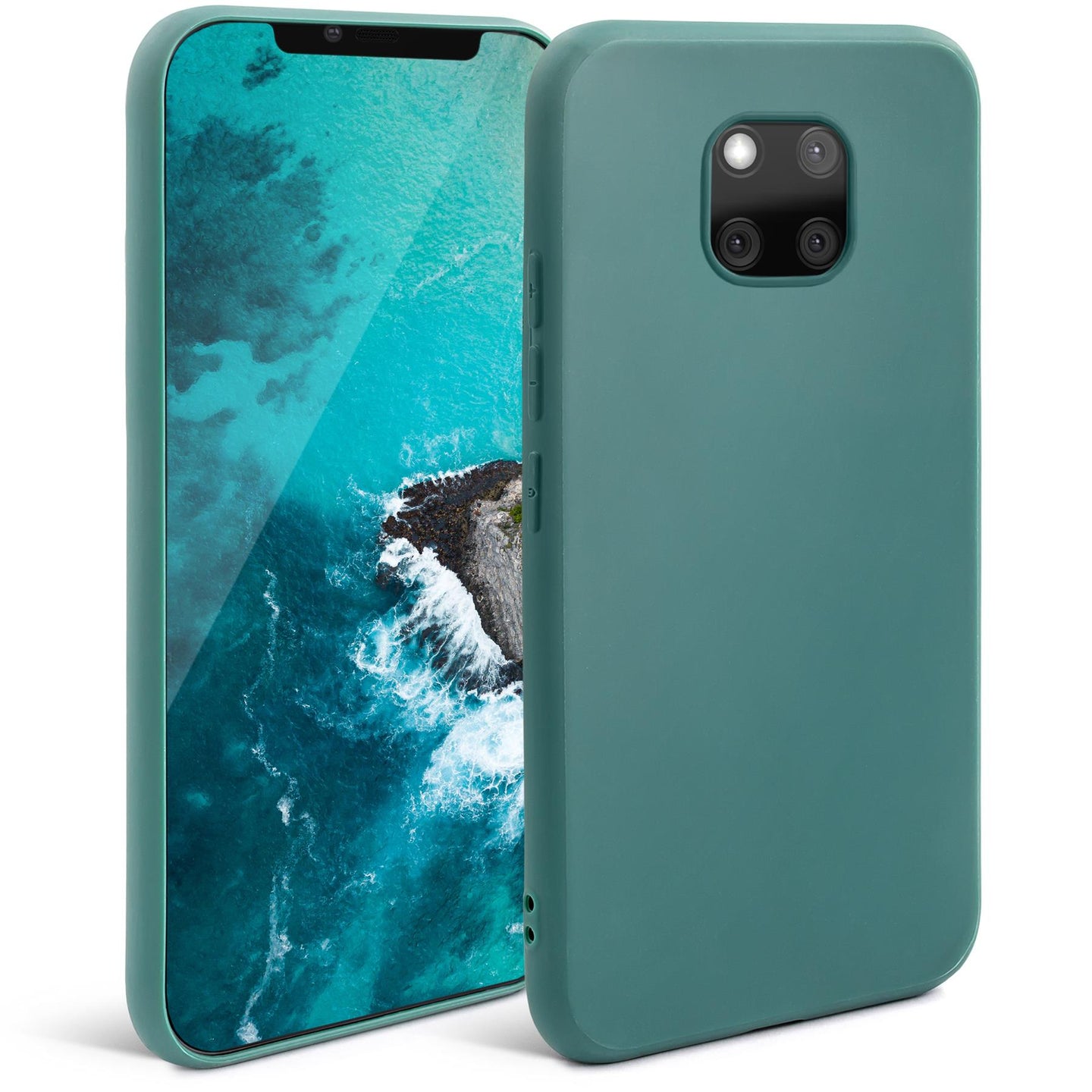 Moozy Minimalist Series Silicone Case for Huawei Mate 20 Pro, Blue Grey - Matte Finish Lightweight Mobile Phone Case Slim Soft Protective TPU Cover with Matte Surface
