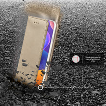 Ladda upp bild till gallerivisning, Moozy Case Flip Cover for Samsung A31, Gold - Smart Magnetic Flip Case with Card Holder and Stand
