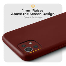 Carica l&#39;immagine nel visualizzatore di Gallery, Moozy Minimalist Series Silicone Case for Xiaomi Mi 11 Lite 5G and 4G, Wine Red - Matte Finish Lightweight Mobile Phone Case Slim Soft Protective
