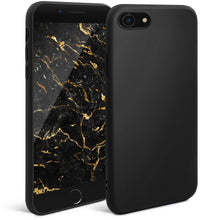 Załaduj obraz do przeglądarki galerii, Moozy Minimalist Series Silicone Case for iPhone SE 2020, iPhone 8 and iPhone 7, Black - Matte Finish Slim Soft TPU Cover
