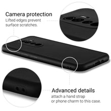 Charger l&#39;image dans la galerie, Moozy Lifestyle. Designed for Xiaomi Redmi Note 8 Pro Case, Black - Liquid Silicone Cover with Matte Finish and Soft Microfiber Lining
