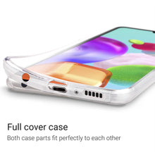 Załaduj obraz do przeglądarki galerii, Moozy 360 Degree Case for Samsung A41 - Transparent Full body Slim Cover - Hard PC Back and Soft TPU Silicone Front
