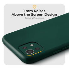 Lade das Bild in den Galerie-Viewer, Moozy Minimalist Series Silicone Case for Xiaomi Mi 11 Lite 5G and 4G, Midnight Green - Matte Finish Lightweight Mobile Phone Case Slim Protective
