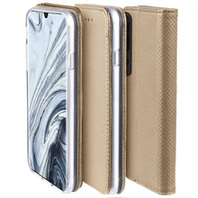 Afbeelding in Gallery-weergave laden, Moozy Case Flip Cover for Xiaomi Mi 10 and Xiaomi Mi 10 Pro, Gold - Smart Magnetic Flip Case with Card Holder and Stand
